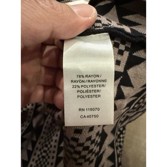 Nina Leonard Womens Geometric Print Mink Black Knit Sweater Dress Size L NWT NEW - Picture 8 of 10